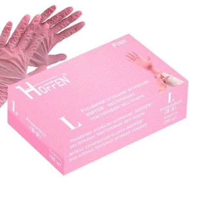 Перчатки нитриловые L Hoffen 3.5г нестерильные текстурированные б/п 50пар/уп