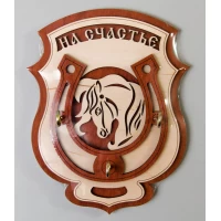 Ключница деревянная с крепежом, размер 17х13 см, Украина