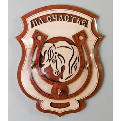 Ключница деревянная с крепежом, размер 17х13 см, Украина