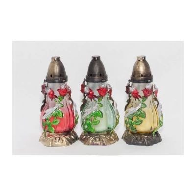 Лампадка стеклянная на 48 часов "АМФОРА-РОЗА"