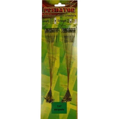 Поводок Predator зеленый 1x7 (12кг 15см 50шт) *( размеры в ассортименте)