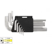Набор Г-образных шестигранных ключей 9шт., 1.5-10мм, Cr-V Intertool HT-0601
