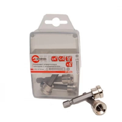 Комплект отверточных насадок c ограничителем PH2 1/4" * 50 мм Intertool VT-0036