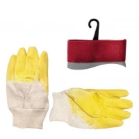 Перчатки х/б трикотаж покрытые нитрилом на ладони 10 (желтые) (SP-0110W)