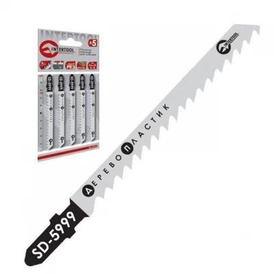 Полотно пильное для лобзика рабочая длина 75мм, расстояние между зубьями 3.0мм Intertool SD-6000