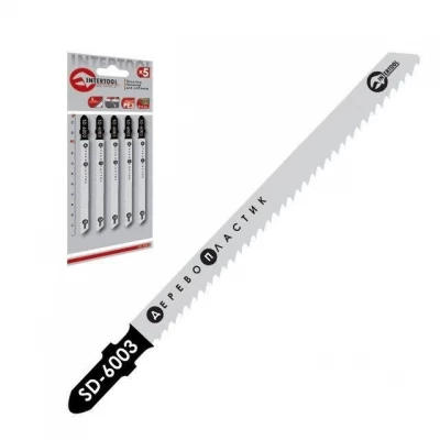 Полотно пильное для лобзика рабочая длина 90мм, расстояние между зубьями 3.0мм Intertool SD-6003