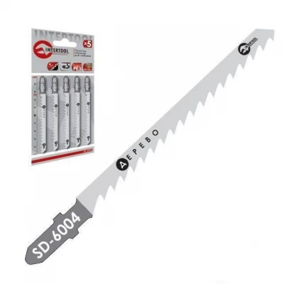 Полотно пильное для лобзика рабочая длина 75мм, расстояние между зубьями 4.0мм Intertool SD-6004