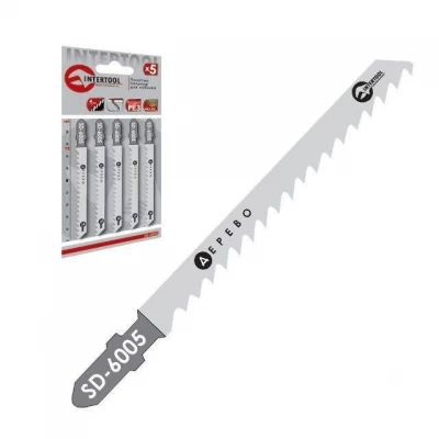 Полотно пильное для лобзика рабочая длина 75мм, расстояние между зубьями 4.0мм Intertool SD-6005