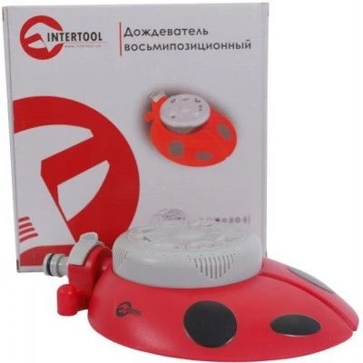 Дождеватель восьмипозиционный на базе "божья коровка", для восьми различных площадей полива Intertool GE-0073