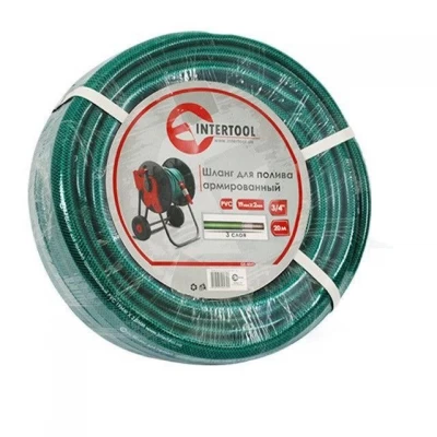 Шланг для полива 3-х слойный 3/4", 10м, армированный PVC Intertool GE-4041