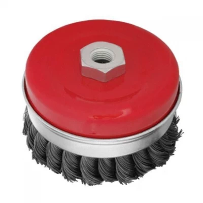 Щетка чашечная усиленная 100 мм, для УШМ, М14 (пучки витой проволоки) Intertool BT-1101