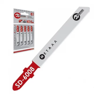 Полотно пильное для лобзика рабочая длина 50мм, расстояние между зубьями 0.8мм Intertool SD-6008
