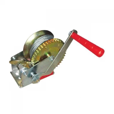 Лебедка рычажная барабанная стальной трос 1000кг Intertool GT1455