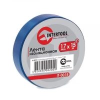 Лента изоляционная 0.15мм*17мм*15м синяя (упак 10 шт) Intertool IT-0015