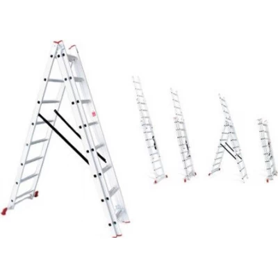 Лестница алюминиевая 3-х секционная универсальная раскладная 3*10ступ. 6.77м Intertool LT-0310 Лестница алюминиевая 3-х секционная универсальная раскладная 3*10ступ. 6.77м Intertool LT-0310