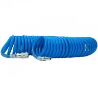Шланг спиральный полиуретановый 6.5х10мм, 15м с быстроразъемными соединениями Intertool PT-1712