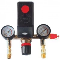 Прессостат в сборе (прессостат, редуктор, 2 манометра, предохранительный клапан, два выхода) Intertool PT-9094