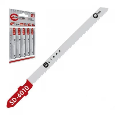 Полотно пильное для лобзика рабочая длина 75мм, расстояние между зубьями 1.2мм Intertool SD-6010