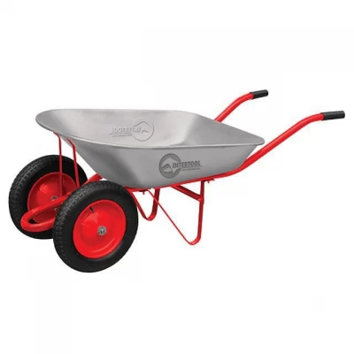 Тачка садово-строительная, 85л., 150кг, 2 пневмоколеса с подшипником 15" (4.00-8). Intertool Wb-0823