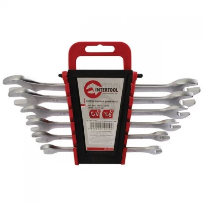 Набор рожковых ключей Intertool HT-1001 6 предметов 6-17 мм CrV.