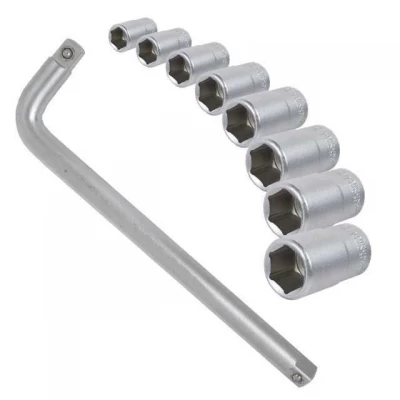 Набор головок и комплектующих Intertool HT-2209 1/2", 10-22 мм, 9 ед, Cr-V