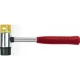 Молоток рихтовочный D=35 мм с металлической рукояткой, резиновый и полиуретановый сменные бойки. HT-0238