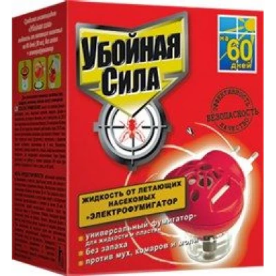 Жидкость "Убойная сила" от летающих насекомых, 60 ночей