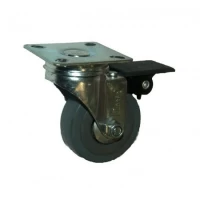 Ролик d=50 мм резиновый 321 с площадкой, с тормозом Милах-Мастер