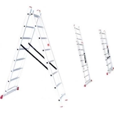 Лестница алюминиевая 2-х секционная универсальная раскладная 2*12ступ. 5.93м Intertool LT-0212