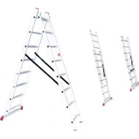 Лестница алюминиевая 3-х секционная универсальная раскладная 3*6ступ. 3.41м LT-0306
