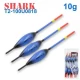Поплавок Shark Тополь T2-100U0818 (10шт), 10гр, ассортимент расцветок