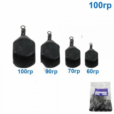 Груз карповый куб (груша) кр 100g (10шт) Груз карповый куб (груша) кр 100g и 90g (10шт)
