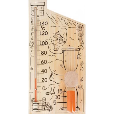 Термометр для сауны с песочными часами.Банная станция