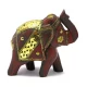 Слон деревянный винтажный с медными вставками (h-14 см) код 4446