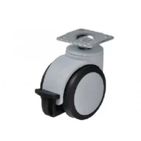 Ролик 561 с тормозом, резиновый, d=50 мм, h=70 мм HTS (Турция) до 35 кг