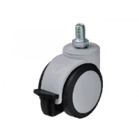 Ролик 562 со штифтом М10, с тормозом, резиновый, d=50 мм, h=65 мм HTS (Турция) до 35 кг