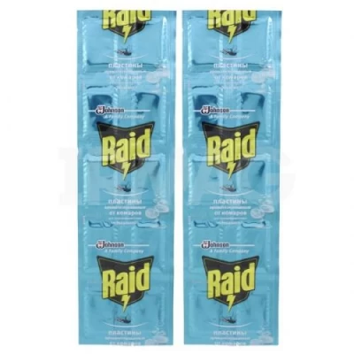 Пластины Raid от комаров, Эвкалипт, 10 шт.