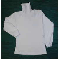 Водолазка белая с отворотом (рубчик) Артикул: 0030, размеры 26-34