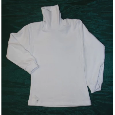 Водолазка белая с отворотом (рубчик) Артикул: 0030, размеры 26-34