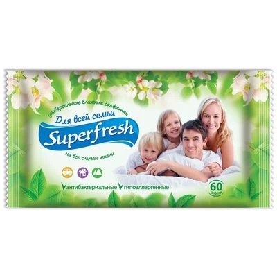 Салфетки влажные " SUPERFRESH" 60шт.