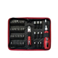 Отвертка реверсивная с комплектом насадок и трещеткой, чехол ткань 48ед. INTERTOOL VT-1048