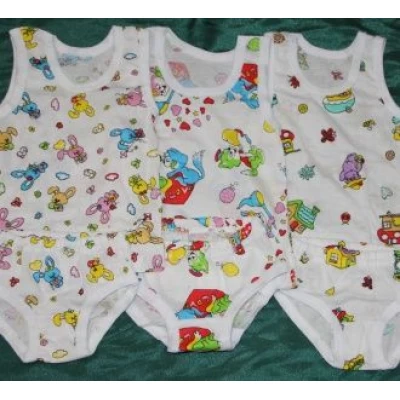 Майка с трусами девочковая (кулир) Артикул: 0015, размеры 26-34