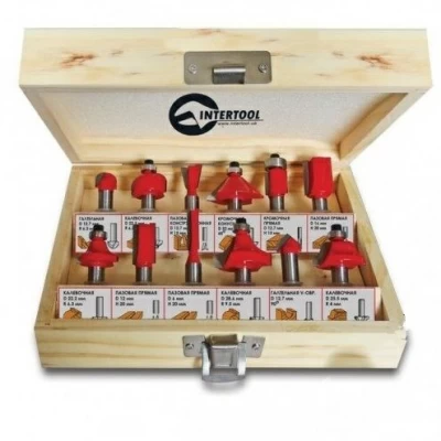 Набор фрез по дереву 12 шт. Intertool HT-0071
