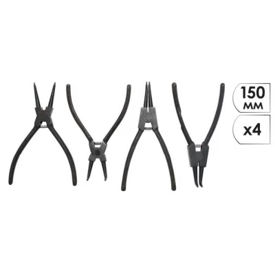 Набор щипцов (4шт) для снятия и установки стопорных колец 150мм Intertool HT-7001 Набор щипцов (4шт) для снятия и установки стопорных колец 150мм Intertool HT-7001