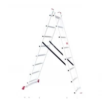 Лестница алюминиевая 2-х секционная универсальная раскладная 2*8ступ. 3.69м Intertool LT-0208
