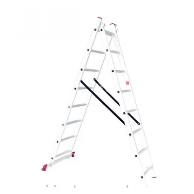 Лестница алюминиевая 2-х секционная универсальная раскладная 2*8ступ. 3.69м Intertool LT-0208 Лестница алюминиевая 2-х секционная универсальная раскладная 2*8ступ. 3.69м Intertool LT-0208