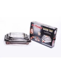 Набор противней нержавейка 4 штуки А-Плюс 0767