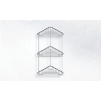 Полка для ванной, тройная, угловая 22 см Starax (Турция) S-8859