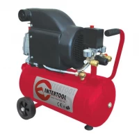 Компрессор 24л, 1.5HP, 1.1кВт, 220 В, 8атм, 190л/мин. Intertool PT-0020
