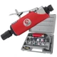 Шлифмашина пневматическая в чемодане 1/4 мини + набор шлифовальных камней 10ед. INTERTOOL PT-1003